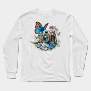 Spring Floral Camera Long Sleeve T-Shirt